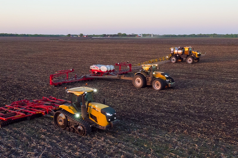 Challenger ag equipment showing a range of equipment applications in a field.