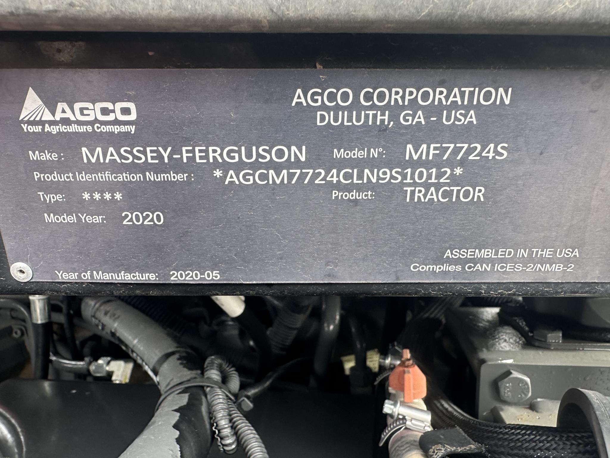 2020 Massey Ferguson 7724S